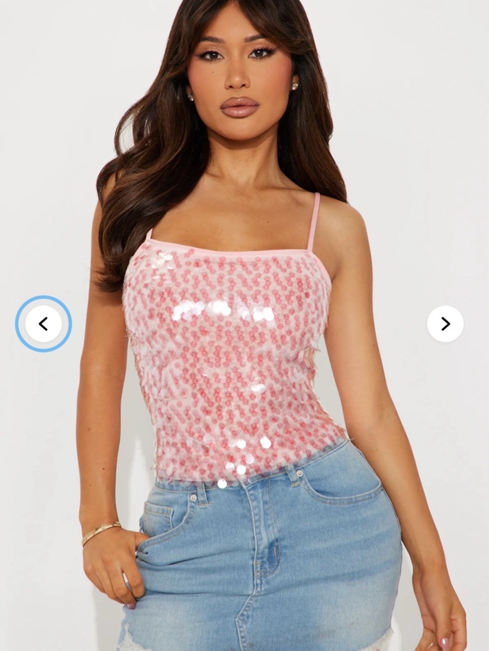 🆕💖Fashion Nova Pink Sequin Cami Top